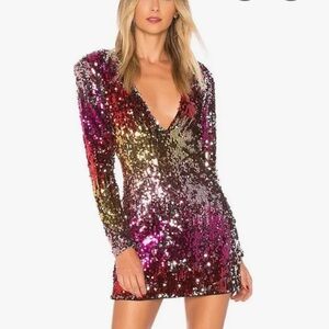 H:OURS Women's Avery Rainbow Sequin Mini Dress